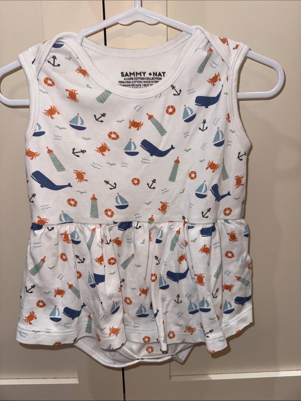 Sammy + Nat White Nautical Print One-Piece